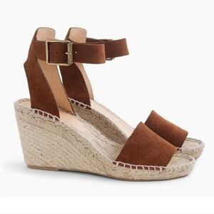 J Crew Corsica Suede Espadrille Wedge Sandals Size 10